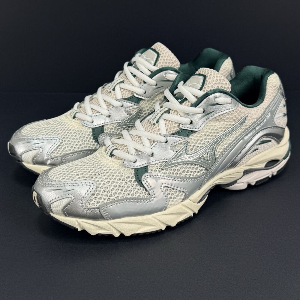 Mizuno Wave Rider 10 Men’s Size 8 White Slate Bistro Green Running New No Box